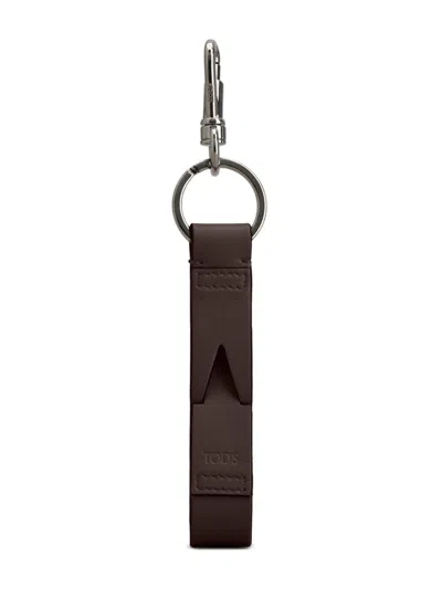 Tod's Leather Key Holder In Brown