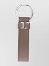 Tod's Taupe Calf Leather Keychain With Ostrich Print