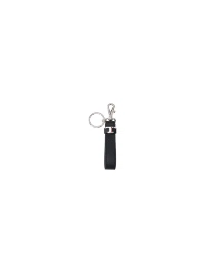 Tod's Leather Keychain In Black