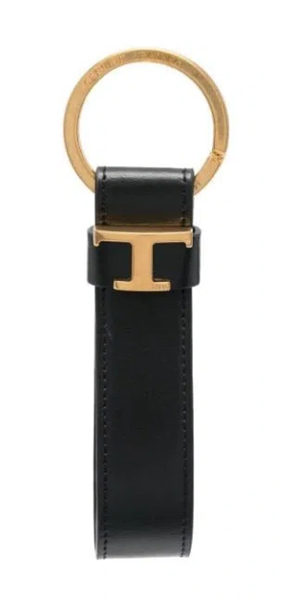Tod's Leather Keychain In Black