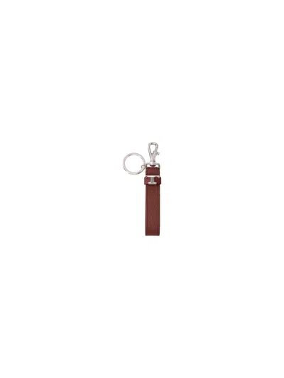 Tod's Leather Keychain In Brown