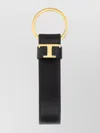 Tod's Leather Keyring With T Detail And Gold-tone Hardware