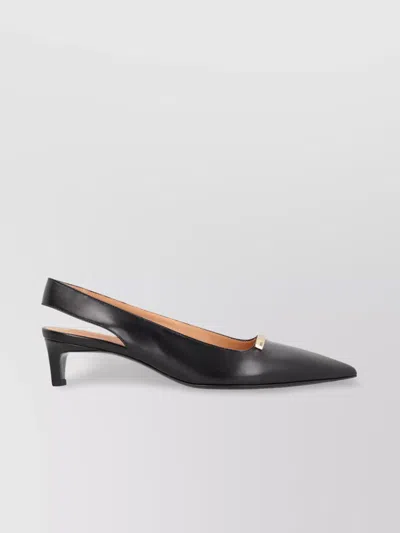 Tod's Leather Kitten Heel Slingback Pumps With Metal Detail