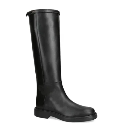 Tod's Leather Knee-high Boots In Black