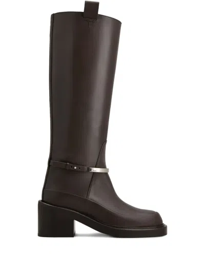 Tod's Leather Knee-high Boots In Brown