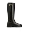 Tod's Leather Knee-high Boots In Black