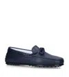 Tod's Leather Laccetto Nuovo City Gommino Driving Shoes In Blue