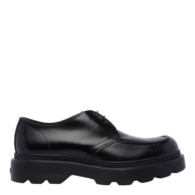Tod's Leather Lace Up Shoes In Black