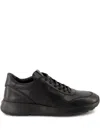 Tod's Streamlined Black Leather Sneakers With Padded Collar In Black
