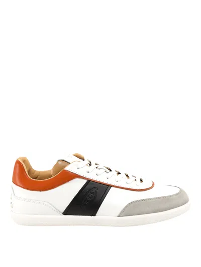 Tod's Tabs Leather Low-top Sneakers In White