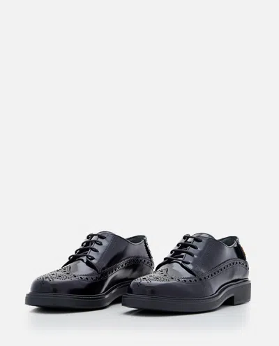 Tod's Leather Laced Up Shoes In Black