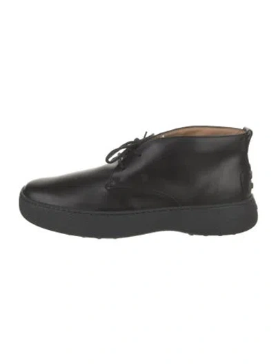 Pre-owned Tod's Leather Lace-up Boots In Black