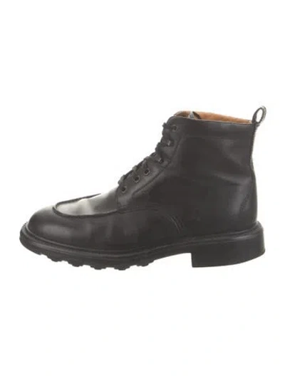 Pre-owned Tod's Leather Lace-up Boots In Black