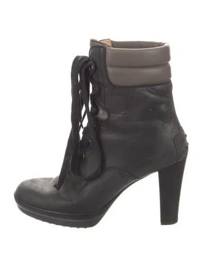 Pre-owned Tod's Leather Lace-up Boots In Black