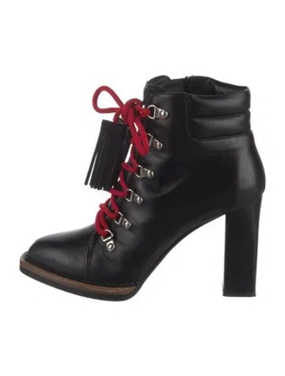 Pre-owned Tod's Leather Lace-up Boots In Black