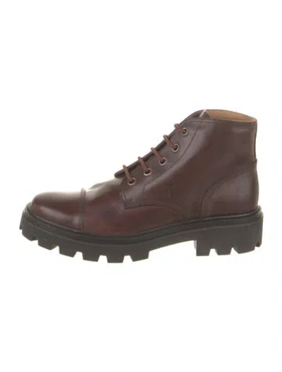 Pre-owned Tod's Leather Lace-up Boots In Brown
