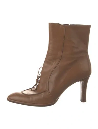 Pre-owned Tod's Leather Lace-up Boots In Brown