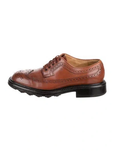 Pre-owned Tod's Leather Lasercut Accents Brogues In Brown