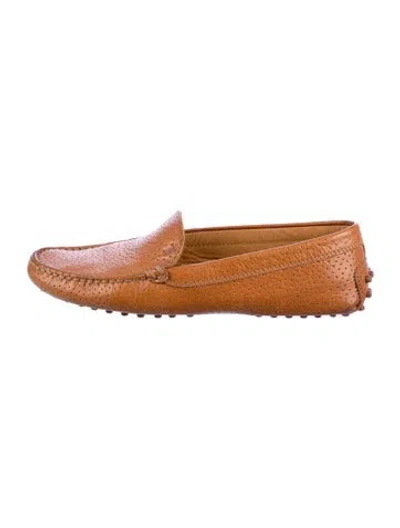 Pre-owned Tod's Leather Lasercut Accents Loafers In Brown