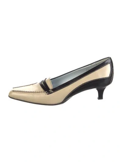 Pre-owned Tod's Leather Leather Trim Embellishment Pumps In Neutrals