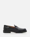 Tod's Gomma Leather Penny Loafers In Black