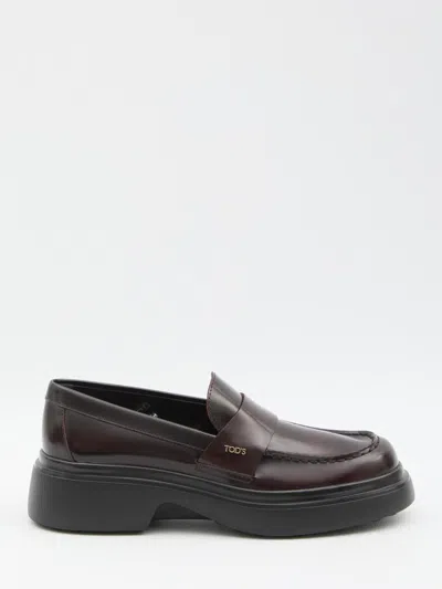 Tod's Leather Loafer In Brown