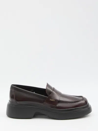 Tod's Leather Loafer In Brown