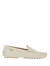 Tod's Leather Moccasin Rubber In Ivory