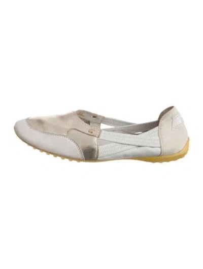 Pre-owned Tod's Leather Loafer Sneakers In White