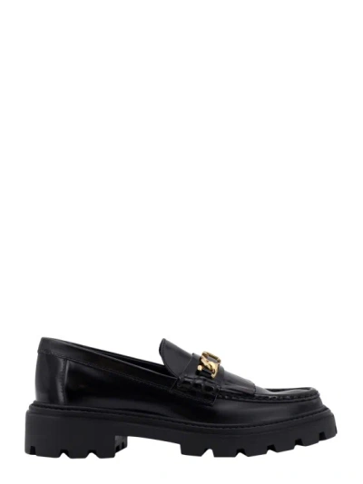 TOD'S LEATHER LOAFER WITH FRONTAL FRINGES