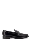 Tod's Leather Loafer With T-timeless Detail In Black