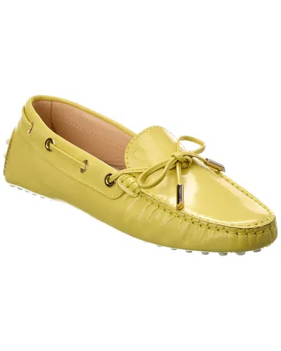Tod's Leather Loafer In Yellow