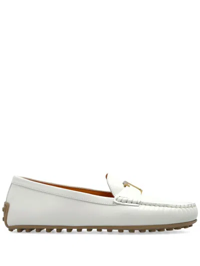 Tod's Leather Loafers In 白色