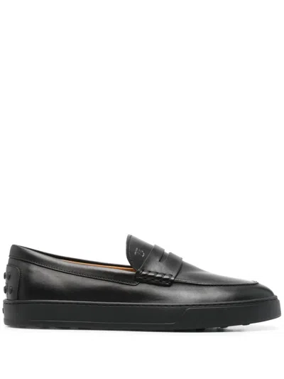 Tod's Leather Loafers In 黑色