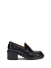 Tod's Leather Block Heel Loafers With Round Toe In Black