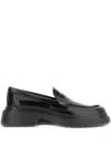 Tod's Leather Loafers With Chunky Sole And Glossy Finish In Black