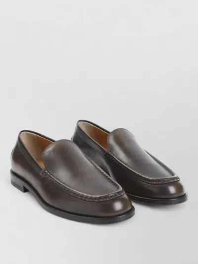 Tod's Leather Loafers In Brown