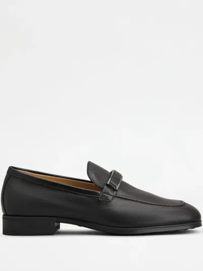 Tod's Leather Loafers In Black