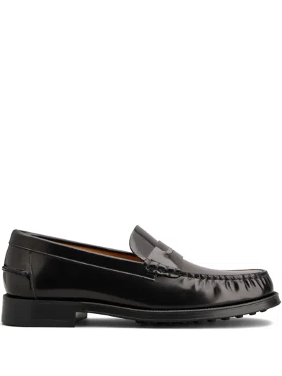 Tod's Leather Loafers In Black