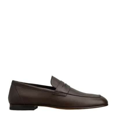 Tod's Leather Loafers In Black