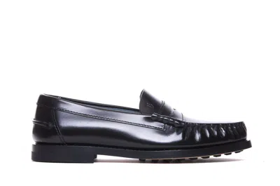 Tod's Leather Loafers In Black