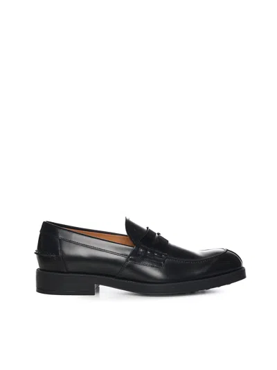 Tod's Leather Loafers In Black