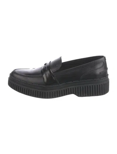 Pre-owned Tod's Leather Loafers In Black