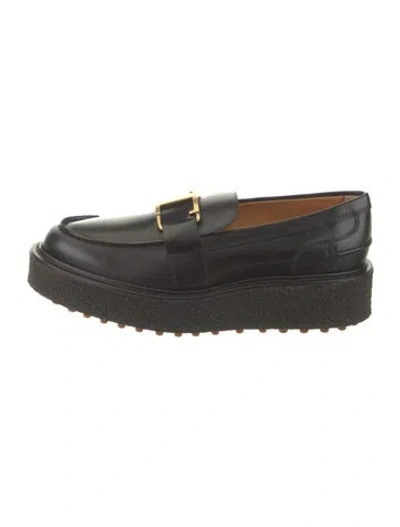 Pre-owned Tod's Leather Loafers In Black