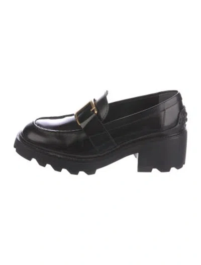 Pre-owned Tod's Leather Loafers In Black