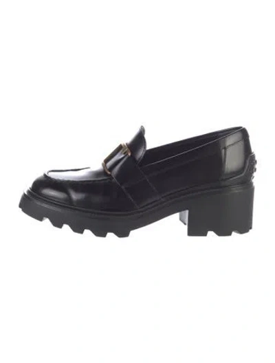 Pre-owned Tod's Leather Loafers In Black