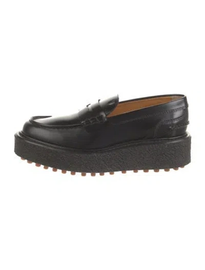 Pre-owned Tod's Leather Loafers In Black