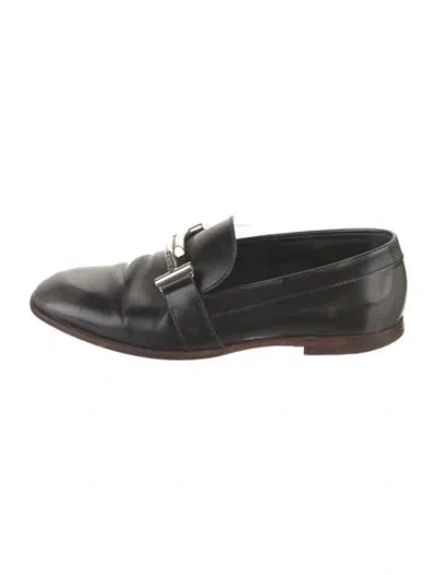 Pre-owned Tod's Leather Loafers In Black