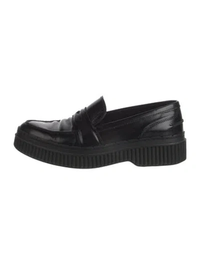 Pre-owned Tod's Leather Loafers In Black