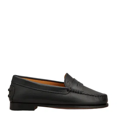 Tod's Leather Loafers In Black